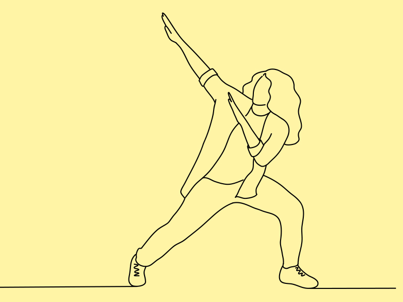 A sketch of a person doing a yoga pose