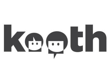 Kooth logo, a White background with black 