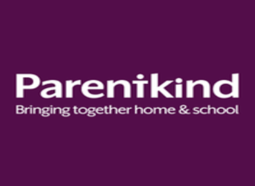 the words parent kind on a purple background