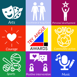 Tray angle awards image showing areas of achievement the awards cover 