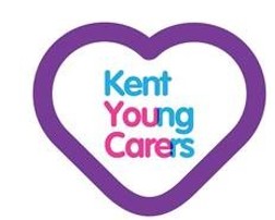 kent young carers text with purple heart surrounding