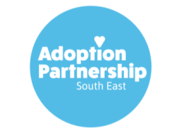 Blue circle with adoption partnership South East written in it