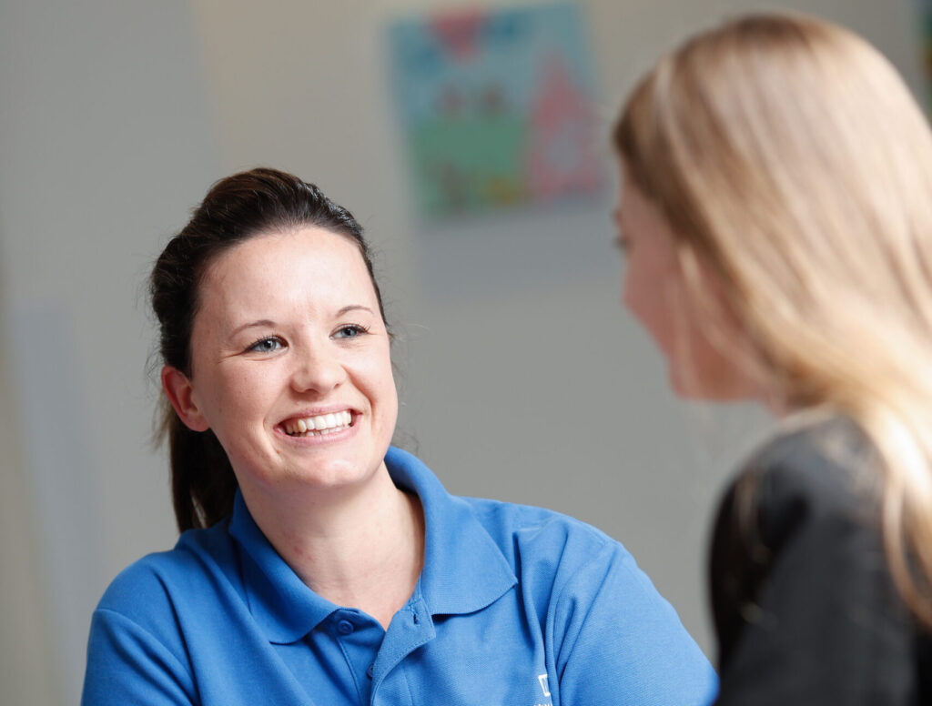 School Health nurse and pupil