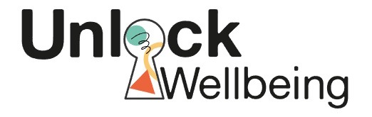 Unlock Wellbeing logo with a key lock symbol at the centre.