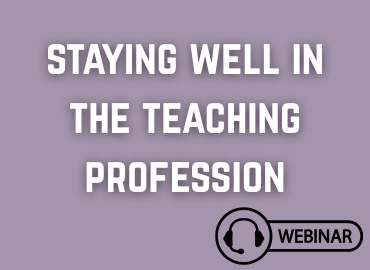 Staying well in the teaching profession on a purple background